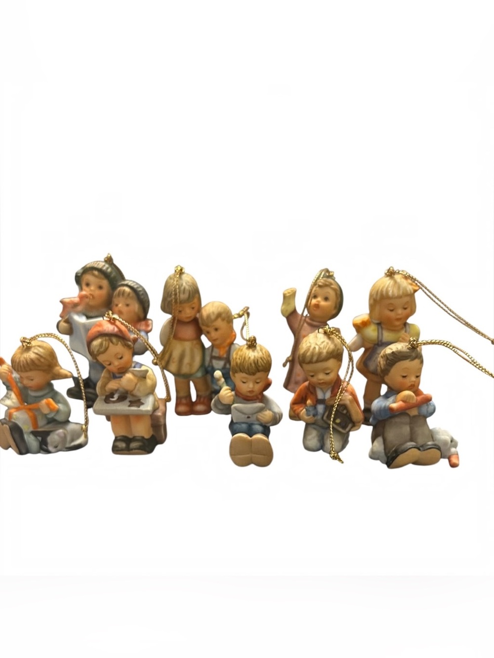Vintage 1997 goebel Hummel lot of 9 Christmas ornaments children collectible